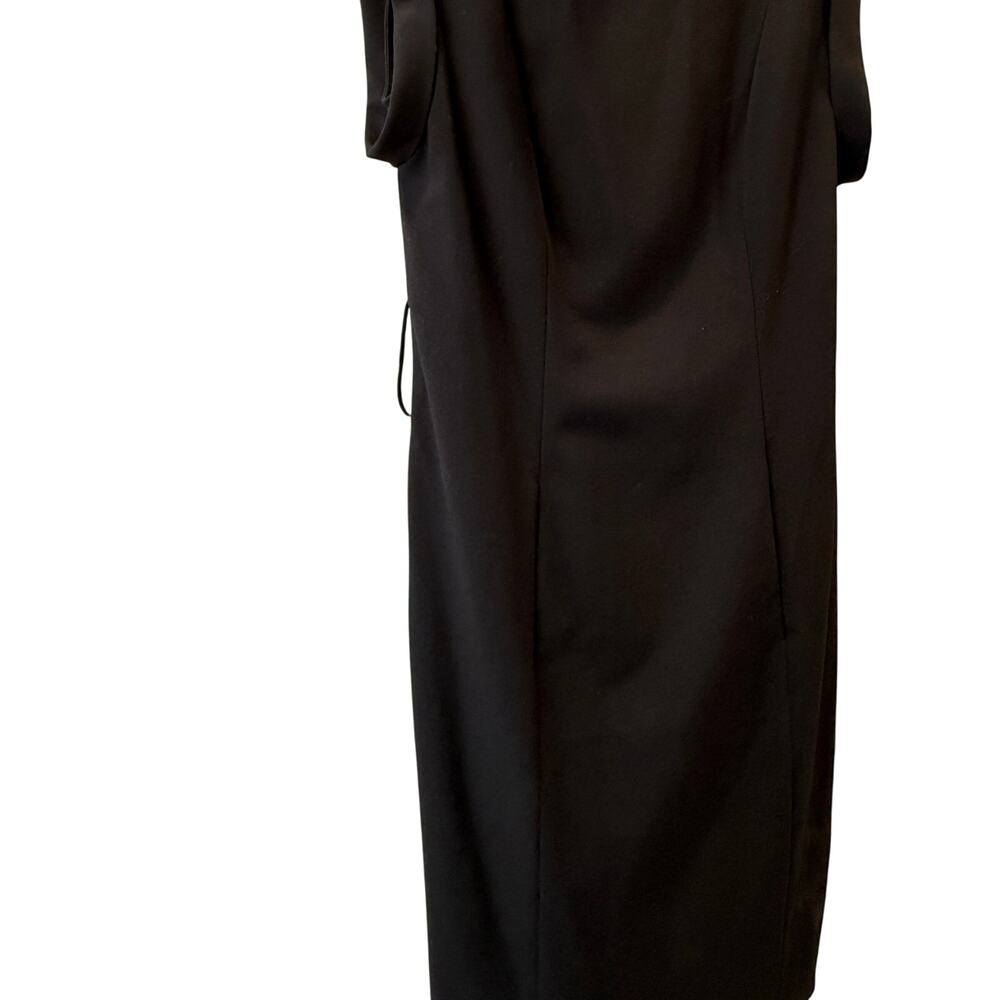 Calvin Klein Solid Black Dress Sleeveless Round Neck Shift Lined Size 2 - Picture 3 of 5